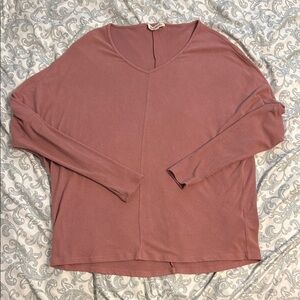 Listicle Pink Relaxed Oversized Blouse with Thumb holes